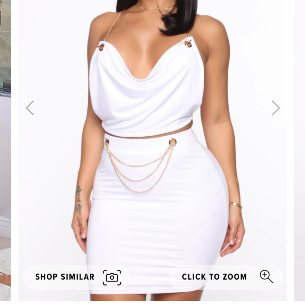 FASHION NOVA open back skirt set